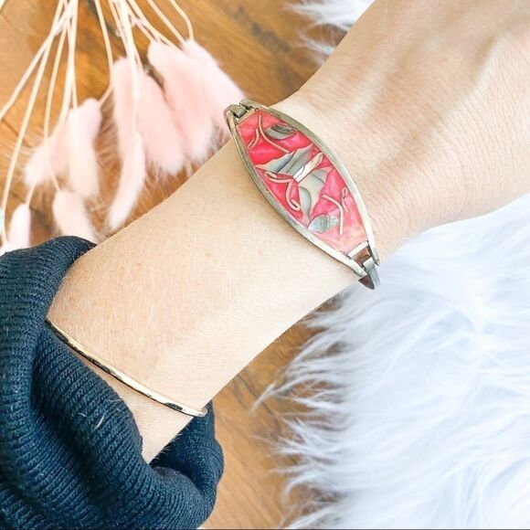 Jewelry - Sterling silver & shell butterfly bangle